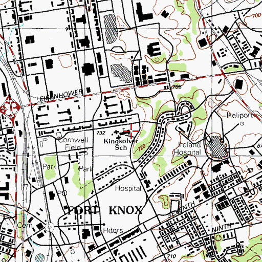 Topographic Map of Kingsolver School, KY