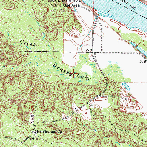 Topographic Map of Grassy Lake, AR