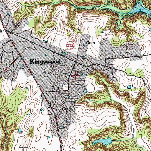 Topographic Map of Kingswood, KY