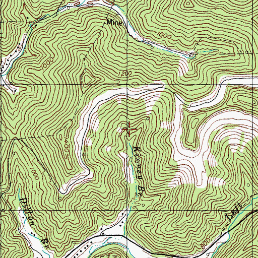 Topographic Map of Kinney Branch, KY