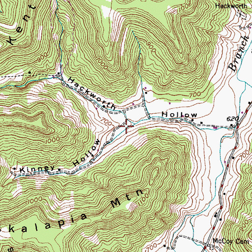 Topographic Map of Kinney Hollow, KY
