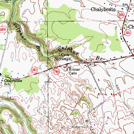 Topographic Map of Kinser Cemetery, KY