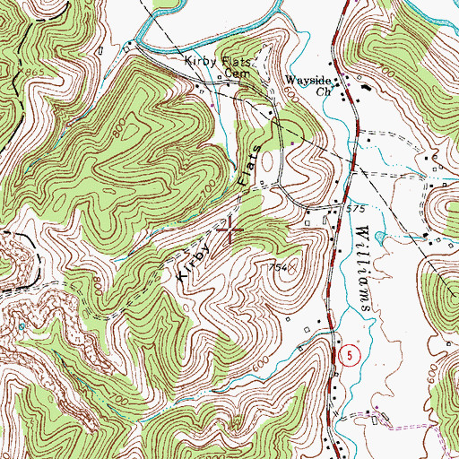 Topographic Map of Kirby Flats, KY