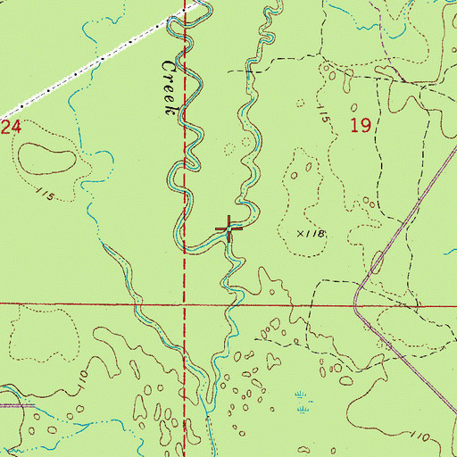 Topographic Map of Grassy Pond Creek, AR