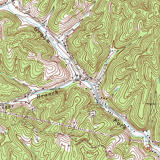 Topographic Map of Kiser Branch, KY