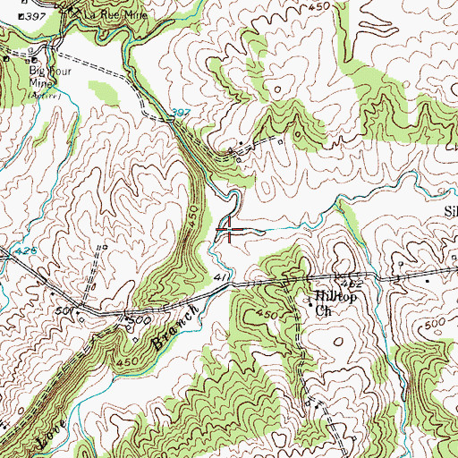 Topographic Map of Kit Love Branch, KY