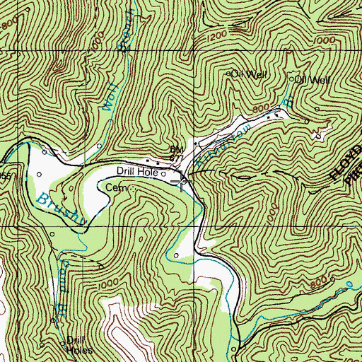 Topographic Map of Kitnarrow Branch, KY