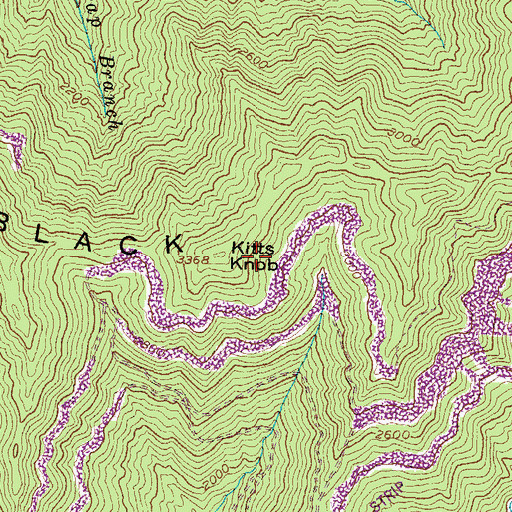 Topographic Map of Kitts Knob, KY
