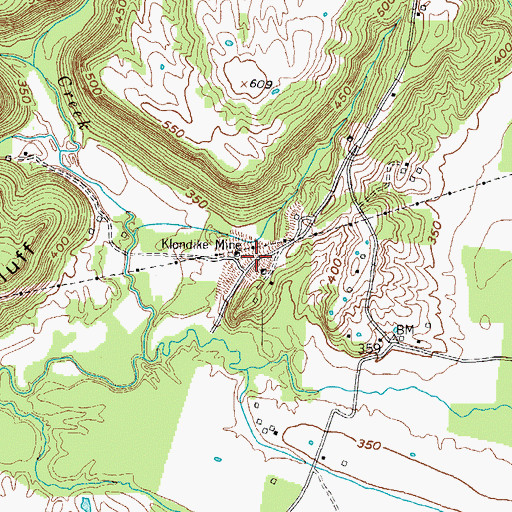 Topographic Map of Klondike Mine, KY