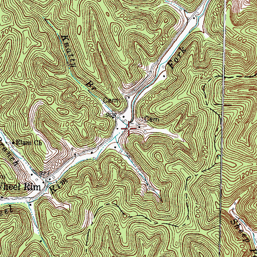 Topographic Map of Knatty Branch, KY