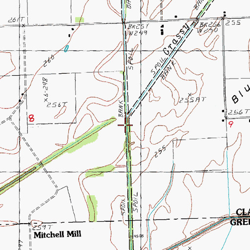 Topographic Map of Grassy Slough, AR
