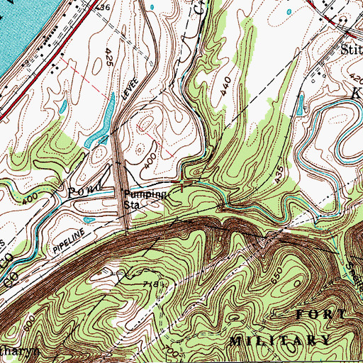 Topographic Map of Knob Creek, KY