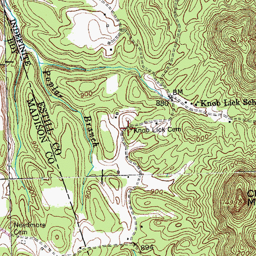 Topographic Map of Knob Lick Cemetery, KY