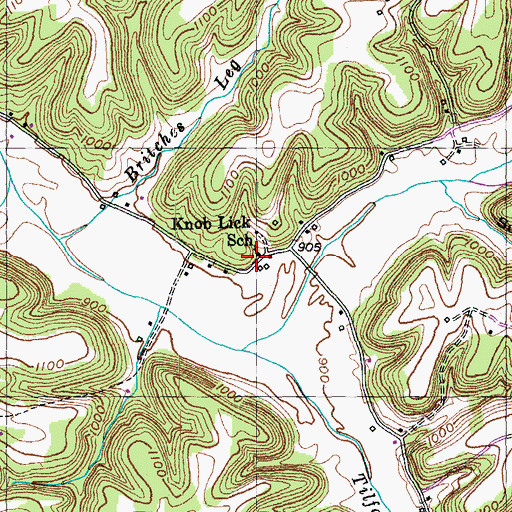 Topographic Map of Knob Lick School, KY