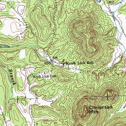 Topographic Map of Knob Lick School, KY