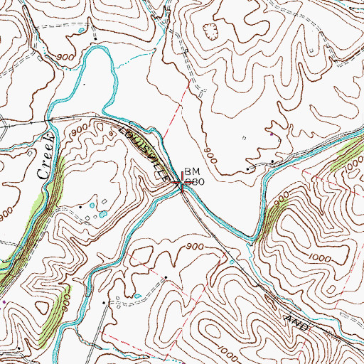 Topographic Map of Knoblick Creek, KY