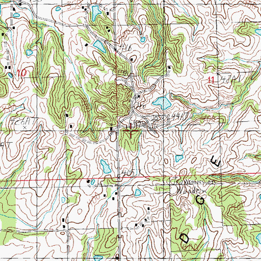 Topographic Map of Gravel Hill Cemetery, AR
