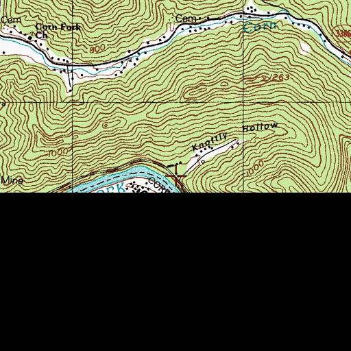 Topographic Map of Knottly Hollow, KY