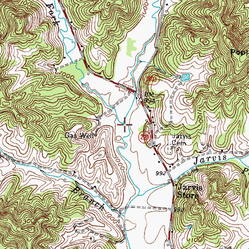 Topographic Map of Knox Fork, KY