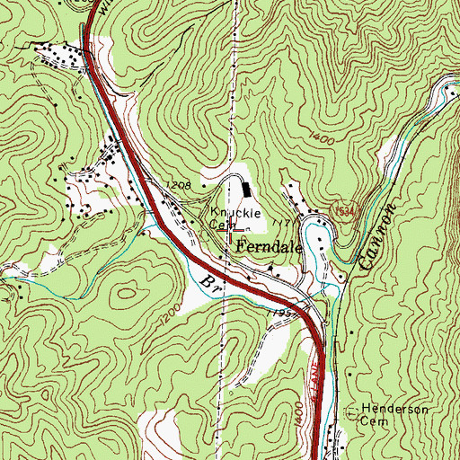 Topographic Map of Knuckle Cemetery, KY