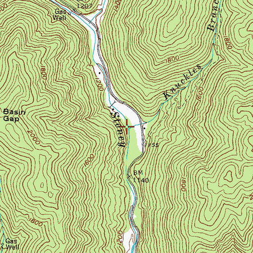 Topographic Map of Knuckles Branch, KY