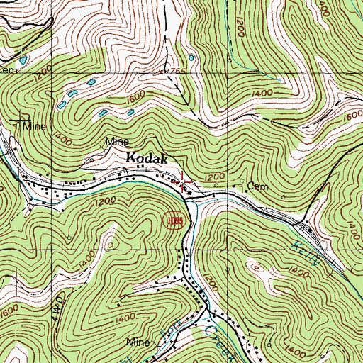 Topographic Map of Kodak, KY