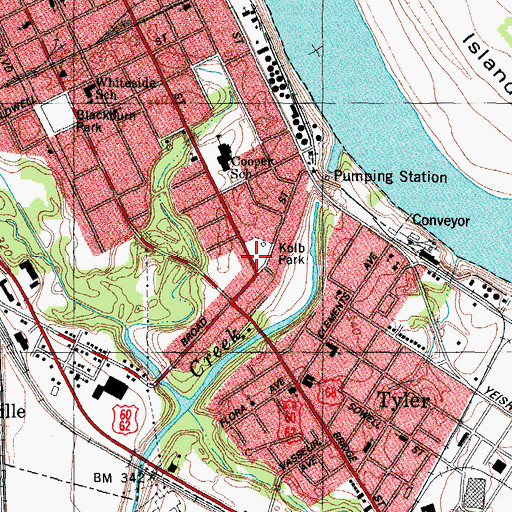 Topographic Map of Kolb Park, KY