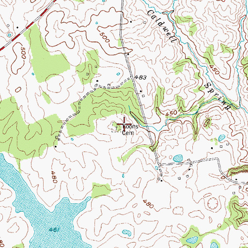 Topographic Map of Koons Cemetery, KY