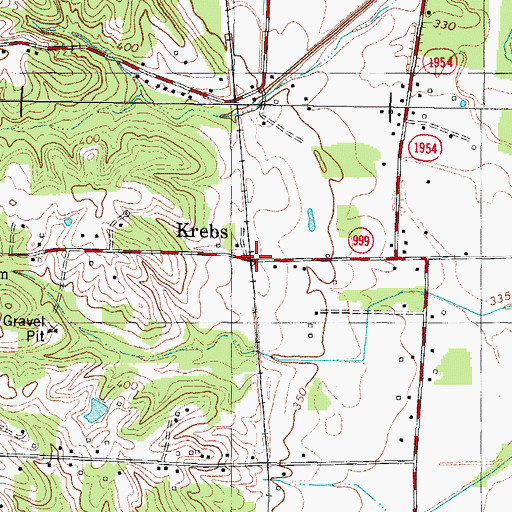 Topographic Map of Krebs, KY