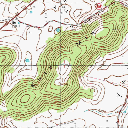 Topographic Map of Kutz Mountain, KY