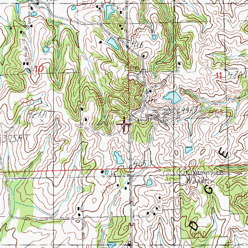 Topographic Map of Gravel Hill Church, AR