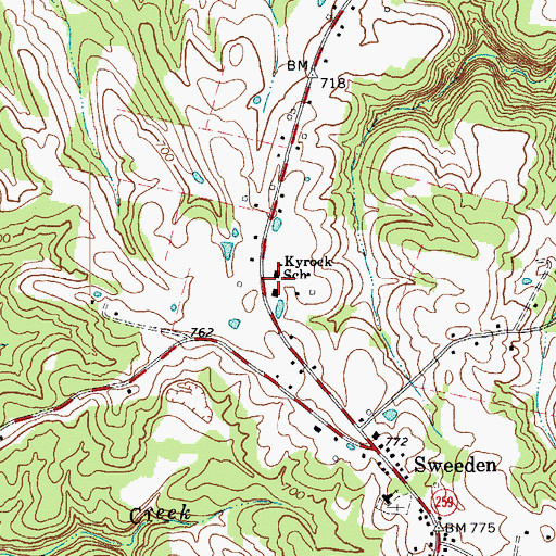 Topographic Map of Kyrock Elementary School, KY