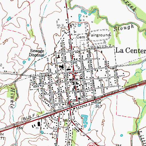 Topographic Map of La Center, KY