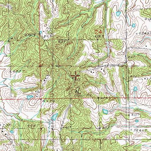 Topographic Map of Gravel Hill Church, AR