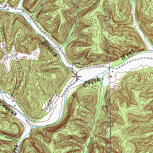 Topographic Map of Lacy Branch, KY