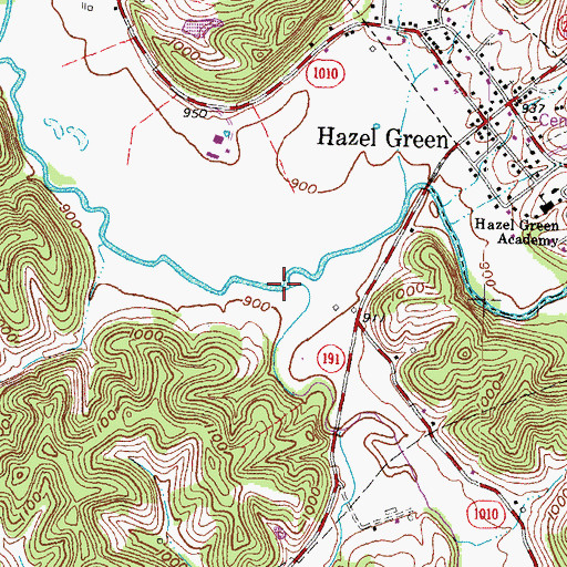 Topographic Map of Lacy Creek, KY