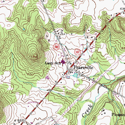 Topographic Map of Lacy Elementary School, KY