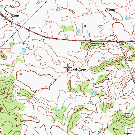 Topographic Map of Ladd Cemetery, KY