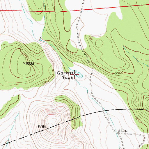 Topographic Map of Garrett Tank, AZ