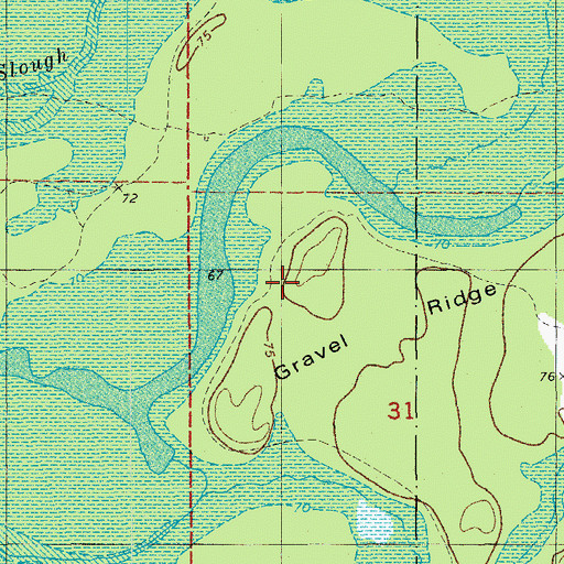 Topographic Map of Gravel Ridge, AR
