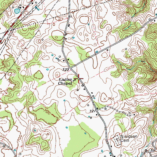 Topographic Map of Ladies Chapel, KY