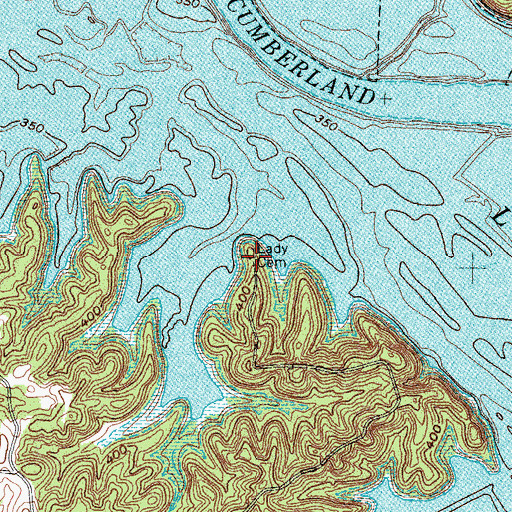 Topographic Map of Lady Cemetery, KY