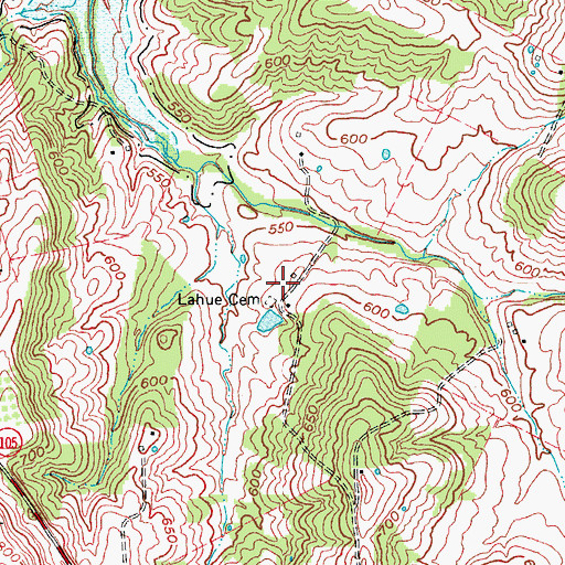 Topographic Map of Lahue Cemetery, KY