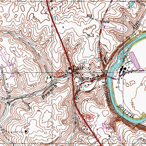 Topographic Map of Lair, KY