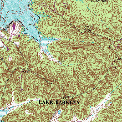 Topographic Map of Lake Barkley State Park, KY