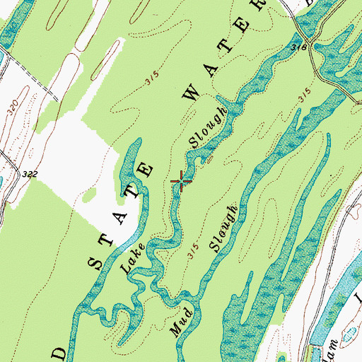 Topographic Map of Lake Slough, KY