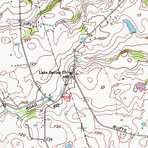 Topographic Map of Lake Spring Church, KY