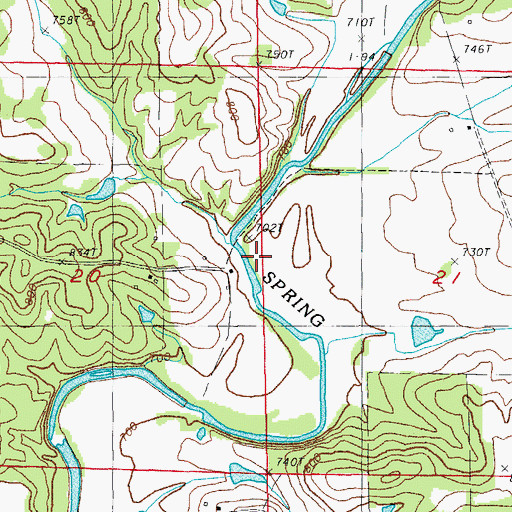 Topographic Map of Gravelly Branch, AR