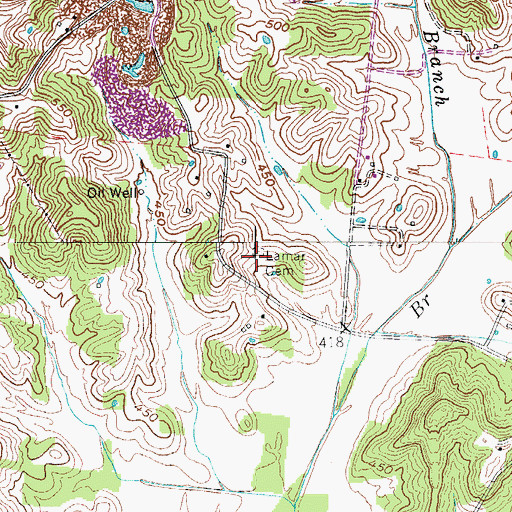 Topographic Map of Lamar Cemetery, KY