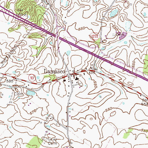 Topographic Map of Lamasco, KY